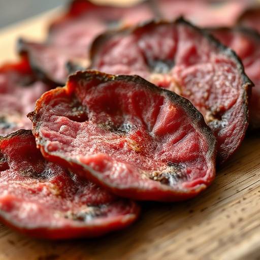 Traditional Biltong, air-dried cured meat